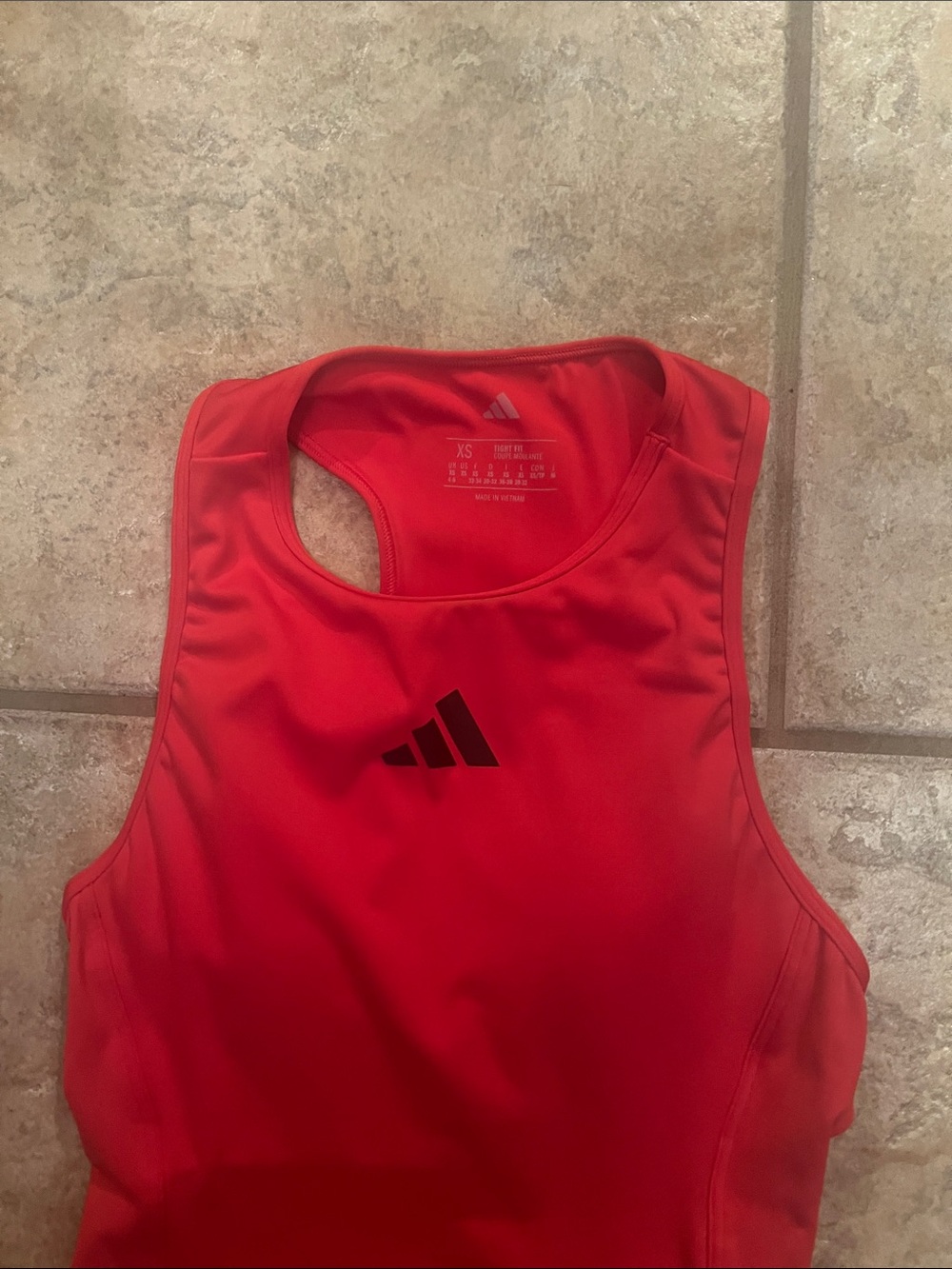 adidas Red Racerback Performance Tank Top - Picture 2 of 6